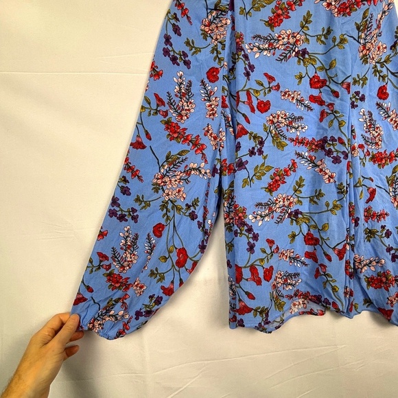 Banana Republic Women Long Sleeve Peasant Blouse Sz XL  Boho Festival Hippie 70s - Picture 3 of 8